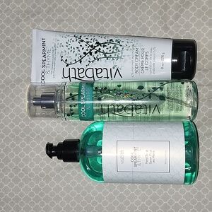Vitabath Fragrance Mist, Body Cream & Hand Soap Trio Cool Spearmint & Thyme NEW